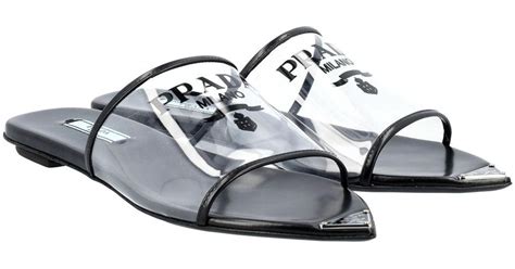 prada nylon slide sandals|prada plexiglass sandals.